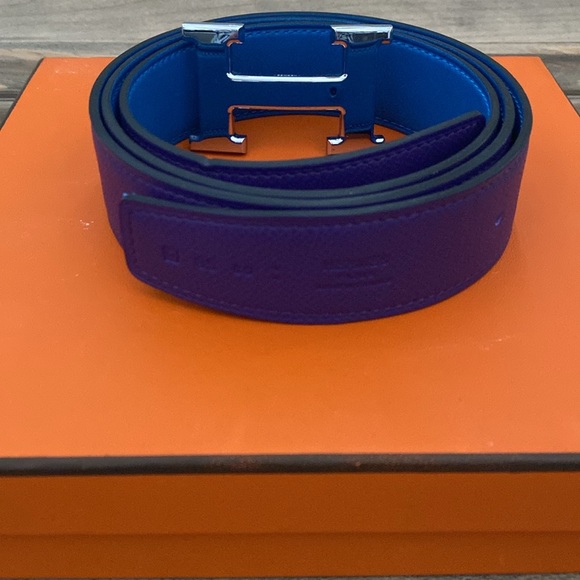 Hermes reversible H Palladium belt with box, dust bag and ribbon. - Picture 4 of 10